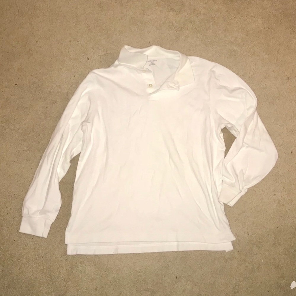 Lands End White Long-sleeve Tee